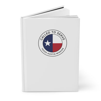 Texas Austin Mission Circle Flag Called to Serve White Hardcover Journal Matte - Latter-Day Saint LDS Missionary Gift - Book of Mormon