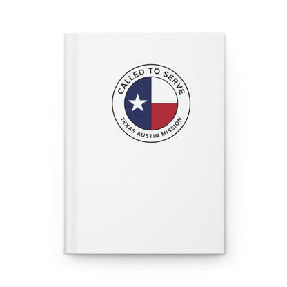 Texas Austin Mission Circle Flag Called to Serve White Hardcover Journal Matte - Latter-Day Saint LDS Missionary Gift - Book of Mormon