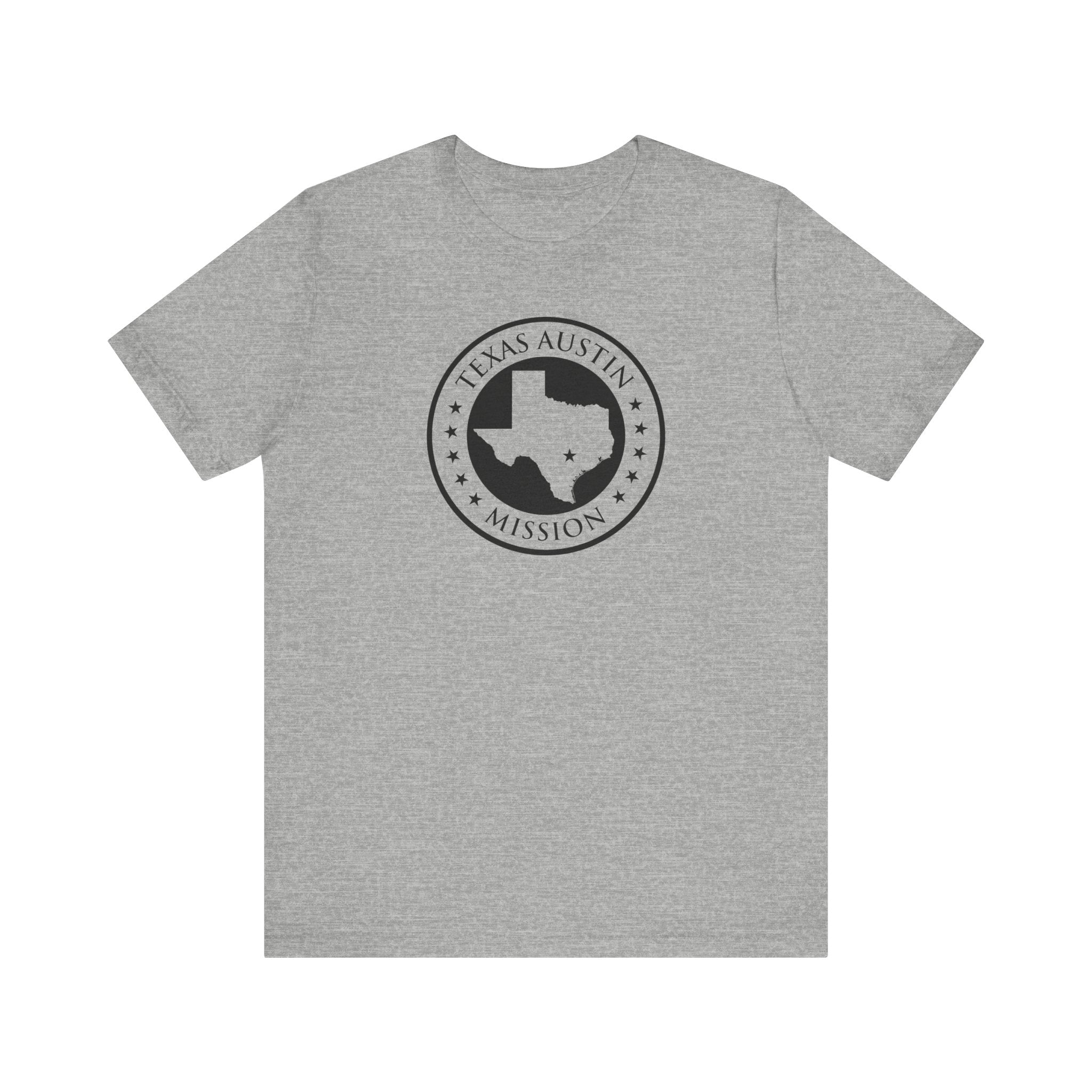 Texas Austin Mission Circular Monochrome Logo T-Shirt - Latter-Day Saint LDS Missionary Gift - Book of Mormon