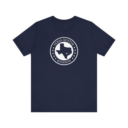 Texas Austin Mission Circular Monochrome Logo T-Shirt - Latter-Day Saint LDS Missionary Gift - Book of Mormon