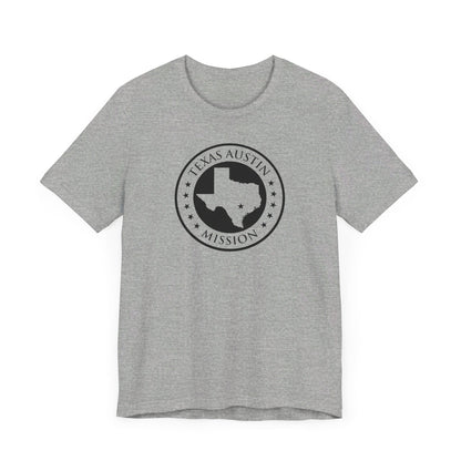 Texas Austin Mission Circular Monochrome Logo T-Shirt - Latter-Day Saint LDS Missionary Gift - Book of Mormon