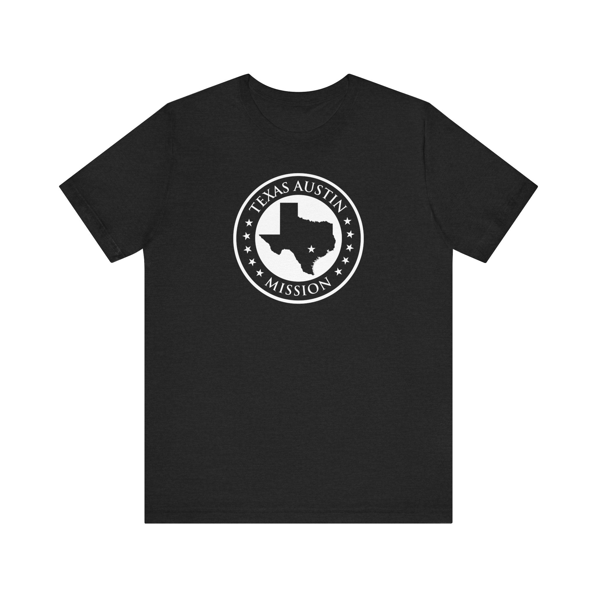 Texas Austin Mission Circular Monochrome Logo T-Shirt - Latter-Day Saint LDS Missionary Gift - Book of Mormon