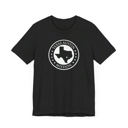 Texas Austin Mission Circular Monochrome Logo T-Shirt - Latter-Day Saint LDS Missionary Gift - Book of Mormon