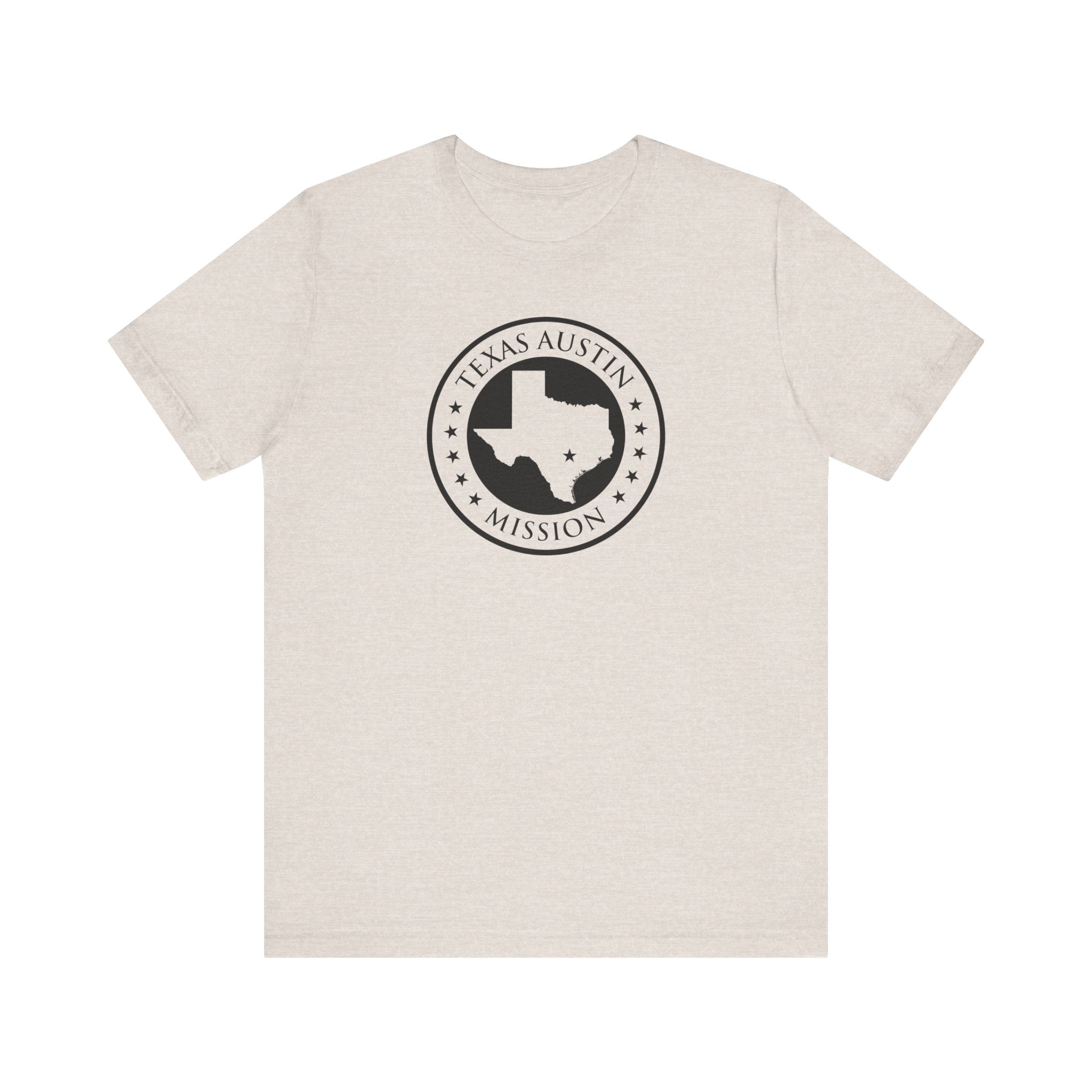 Texas Austin Mission Circular Monochrome Logo T-Shirt - Latter-Day Saint LDS Missionary Gift - Book of Mormon