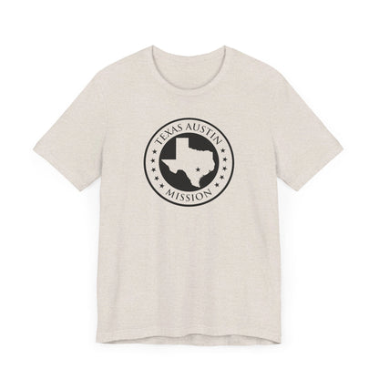 Texas Austin Mission Circular Monochrome Logo T-Shirt - Latter-Day Saint LDS Missionary Gift - Book of Mormon