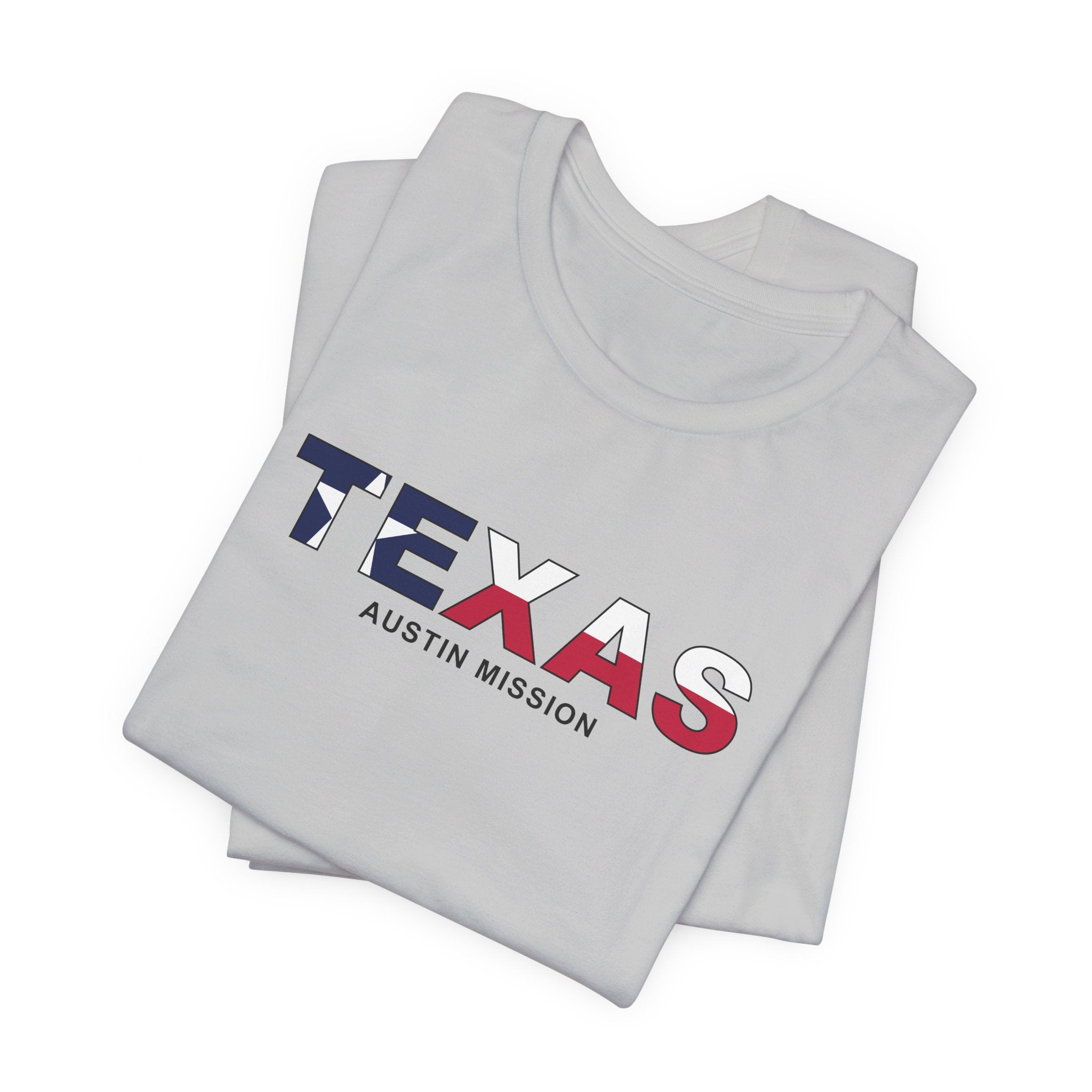 Texas Austin Mission Flag Title T-shirt - Latter-Day Saint LDS Missionary Gift - Book of Mormon