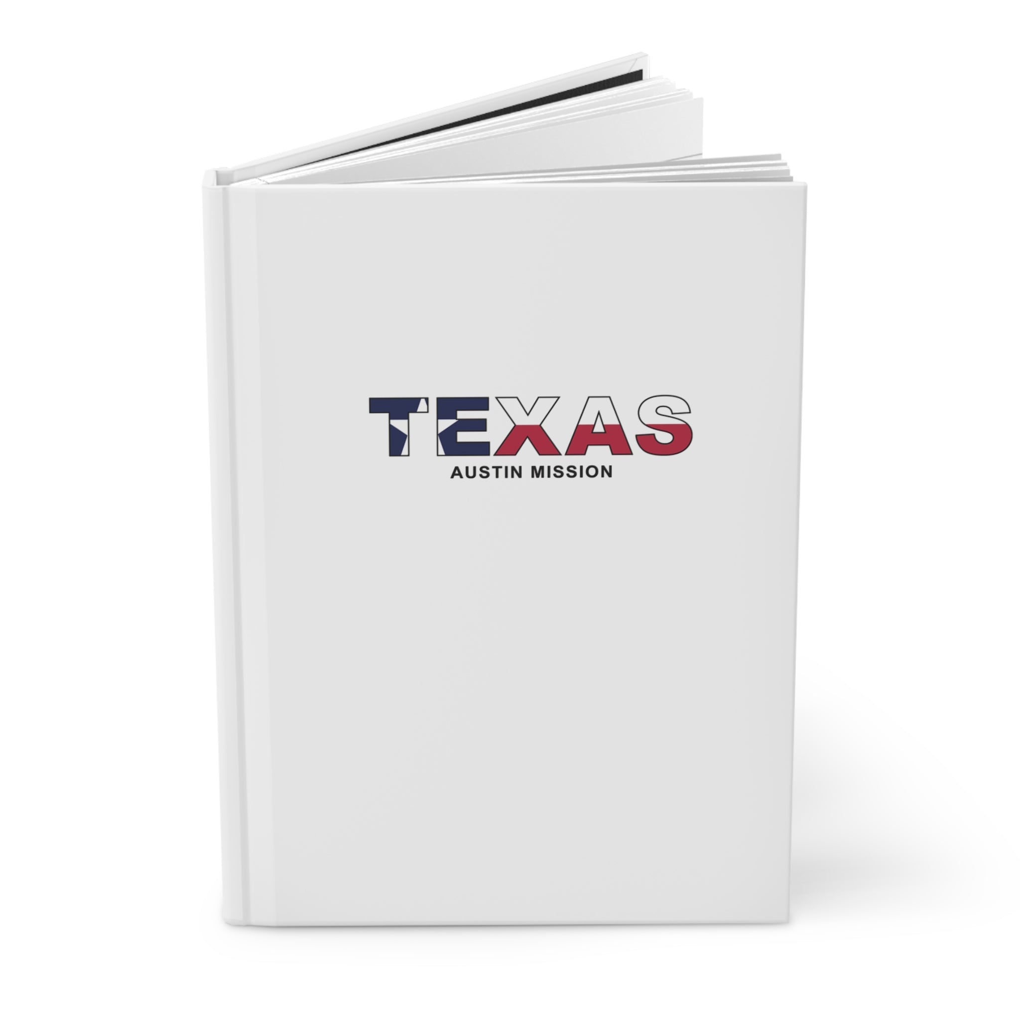 Texas Austin Mission Flag Title White Hardcover Journal Matte - Latter-Day Saint LDS Missionary Gift - Book of Mormon