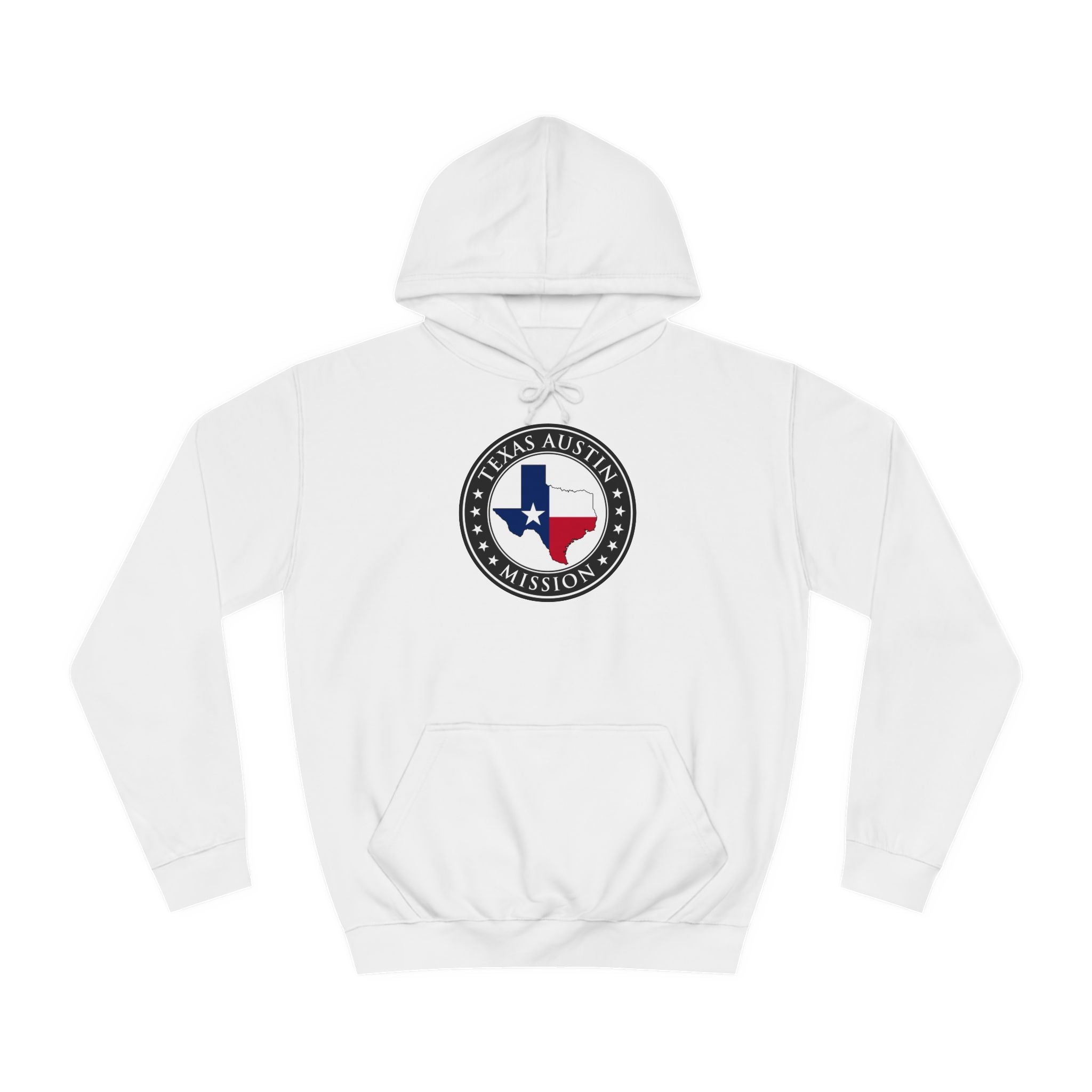 Texas Austin Mission State Flag Logo (Black Border) College Hoodie