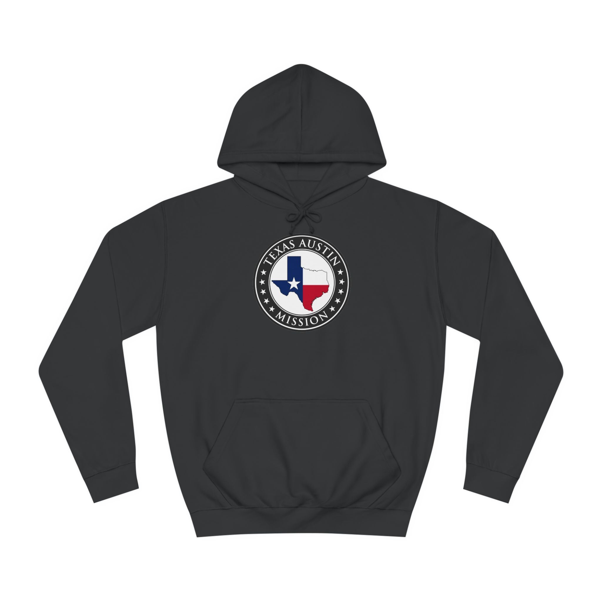 Texas Austin Mission State Flag Logo (Black Border) College Hoodie