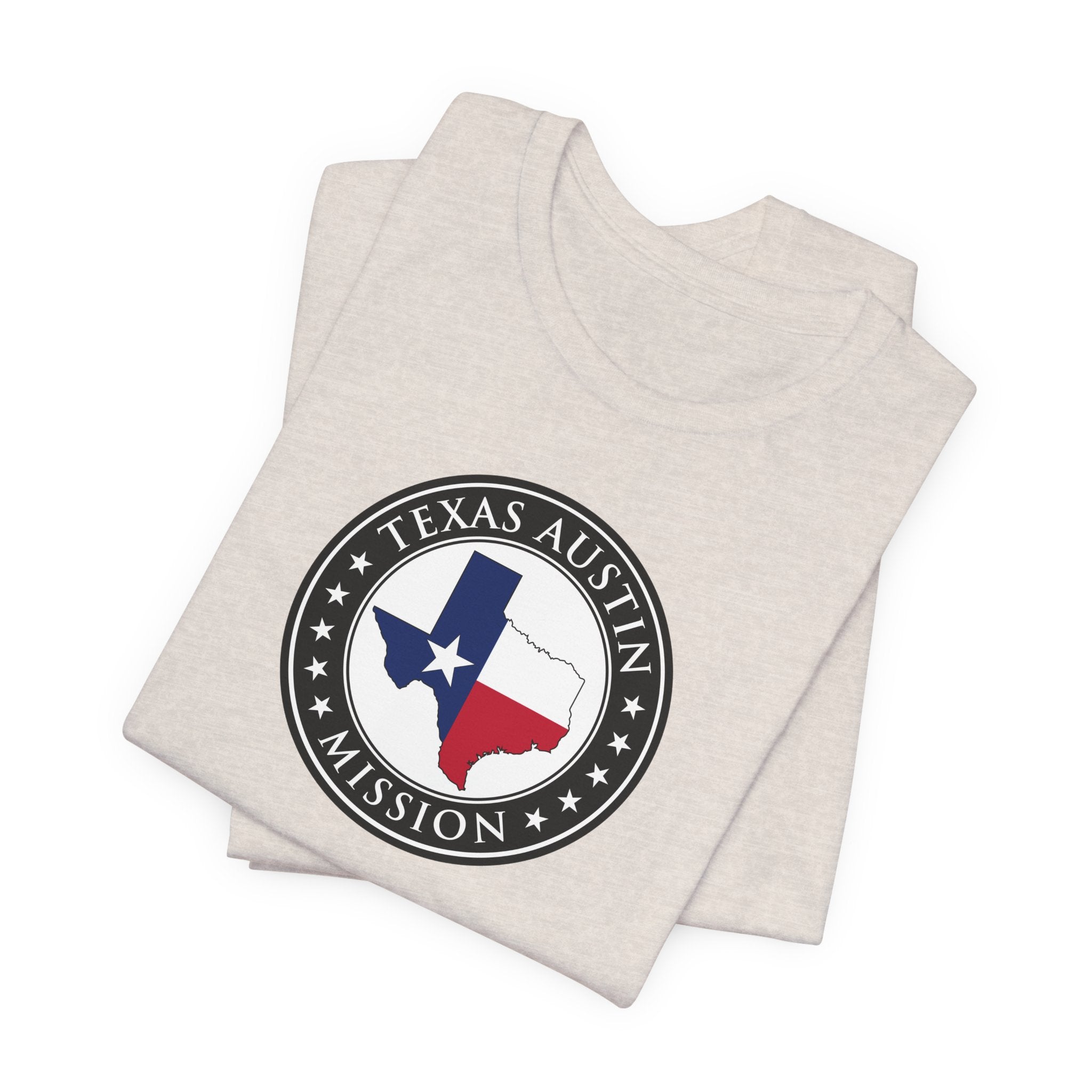 Texas Austin Mission State Flag Logo (Black Border) T-shirt - Latter-Day Saint LDS Missionary Gift - Book of Mormon