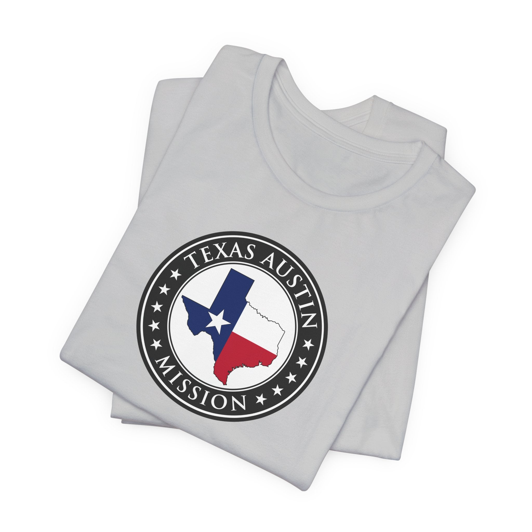 Texas Austin Mission State Flag Logo (Black Border) T-shirt - Latter-Day Saint LDS Missionary Gift - Book of Mormon