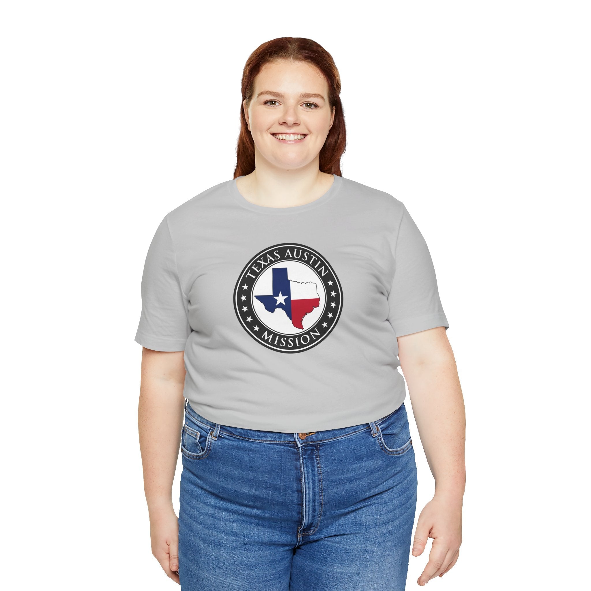 Texas Austin Mission State Flag Logo (Black Border) T-shirt - Latter-Day Saint LDS Missionary Gift - Book of Mormon