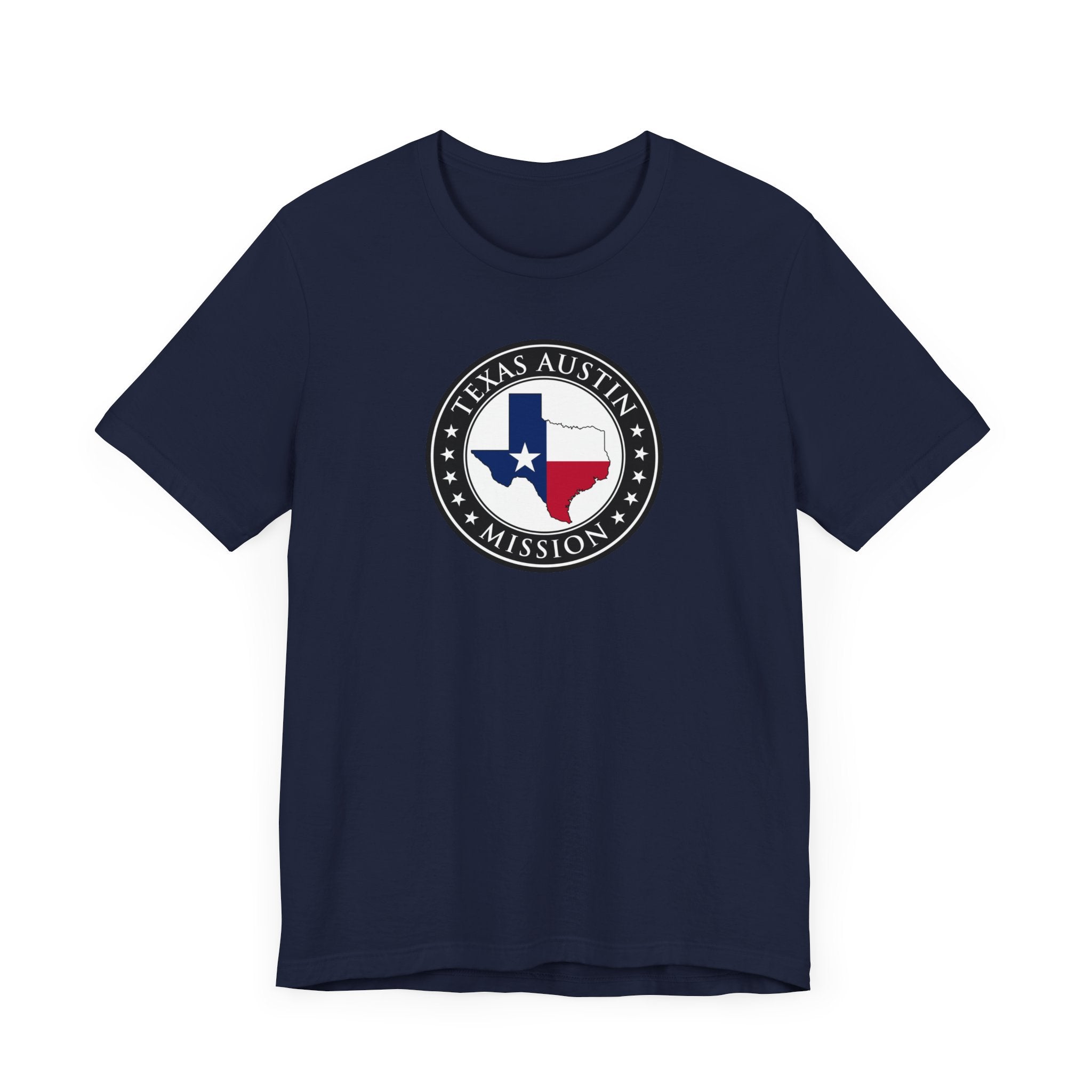 Texas Austin Mission State Flag Logo (Black Border) T-shirt - Latter-Day Saint LDS Missionary Gift - Book of Mormon