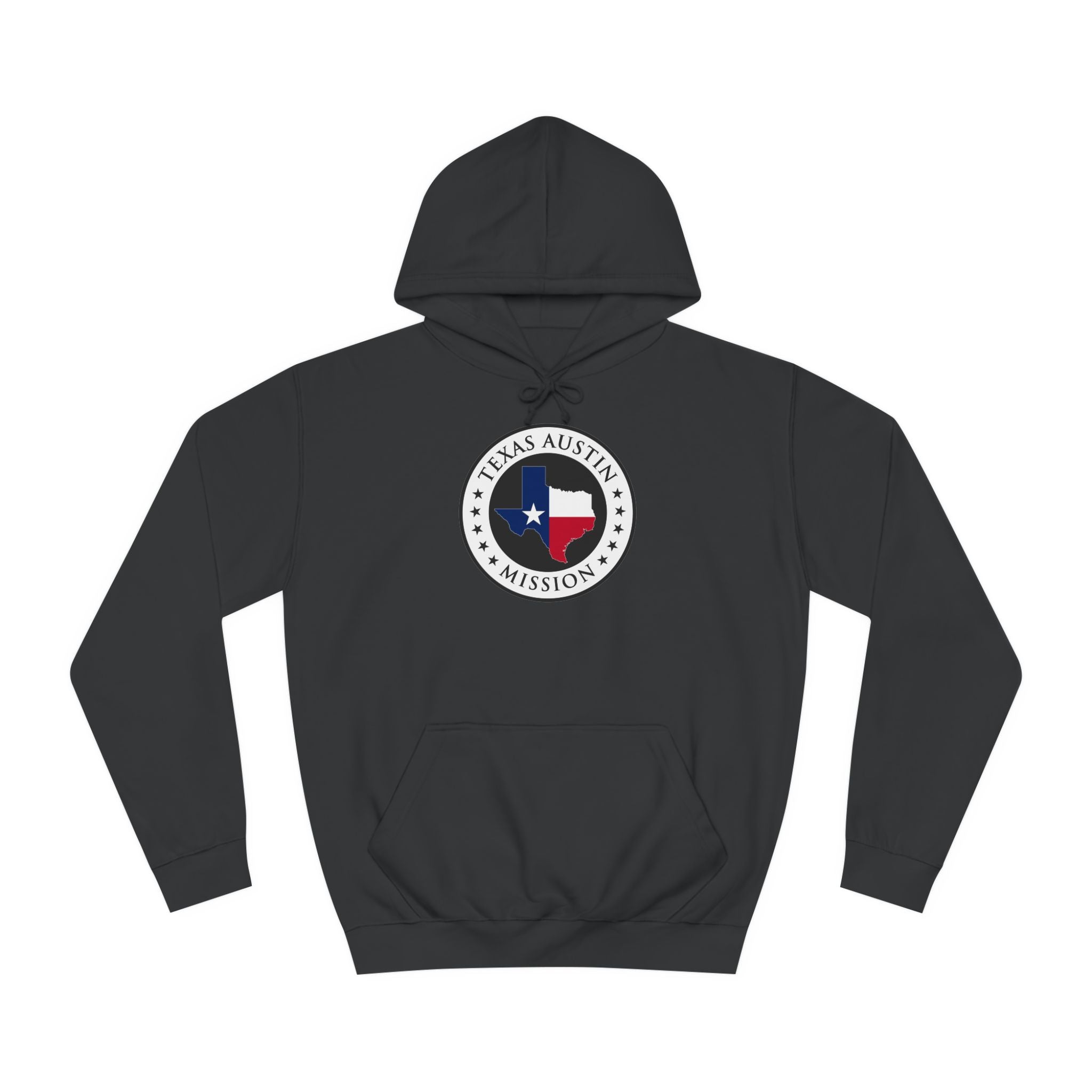 Texas Austin Mission State Flag Logo (White Border) College Hoodie