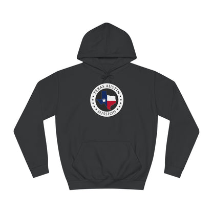 Texas Austin Mission State Flag Logo (White Border) College Hoodie