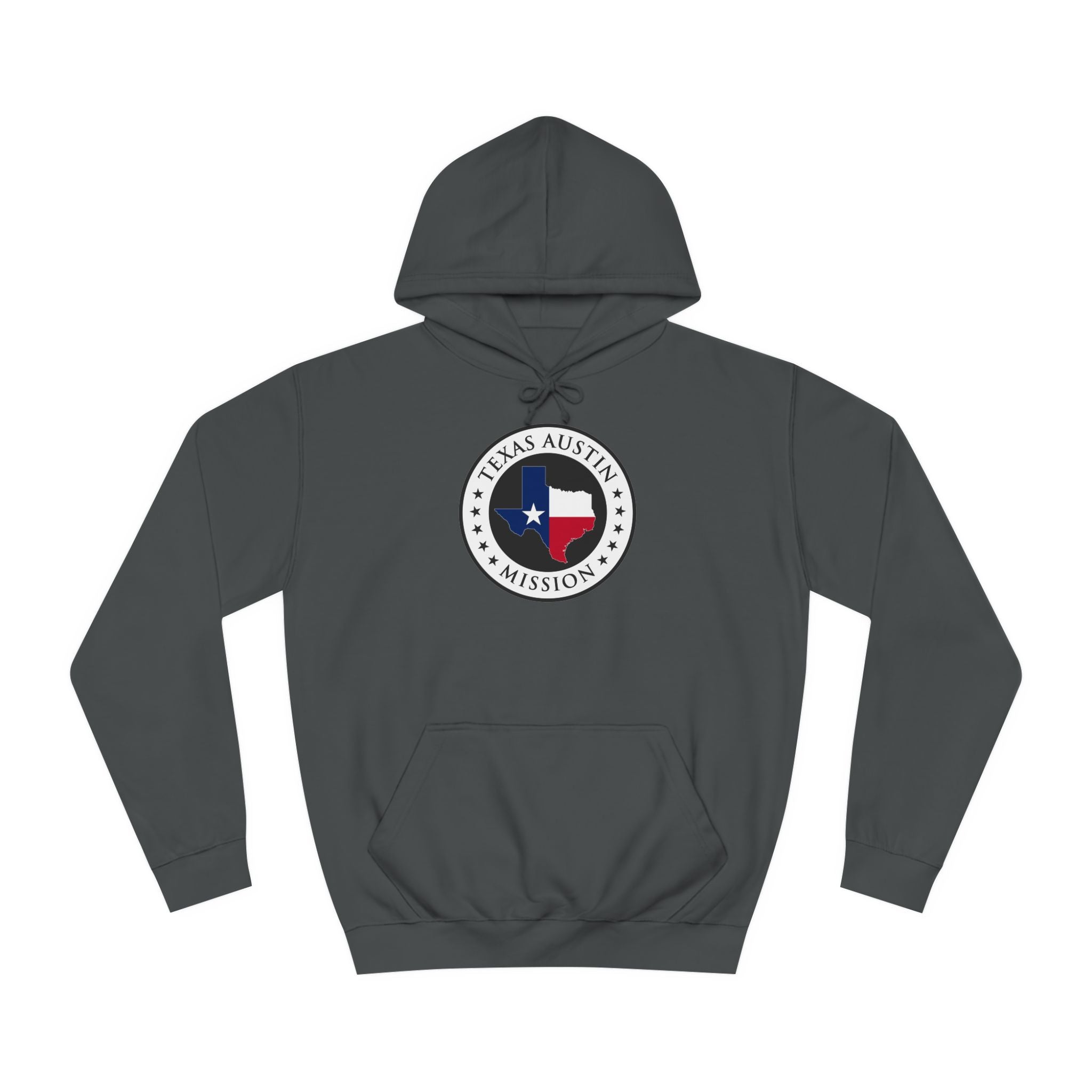 Texas Austin Mission State Flag Logo (White Border) College Hoodie