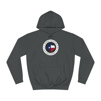 Texas Austin Mission State Flag Logo (White Border) College Hoodie