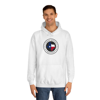 Texas Austin Mission State Flag Logo (White Border) College Hoodie