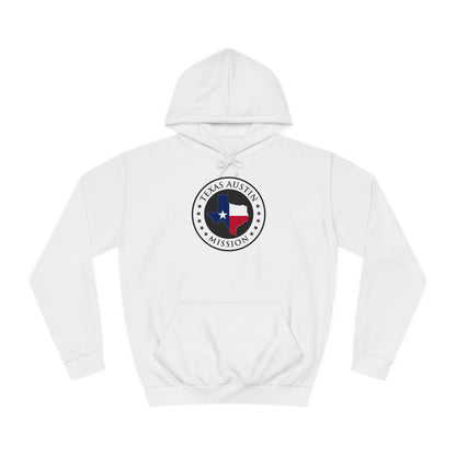 Texas Austin Mission State Flag Logo (White Border) College Hoodie