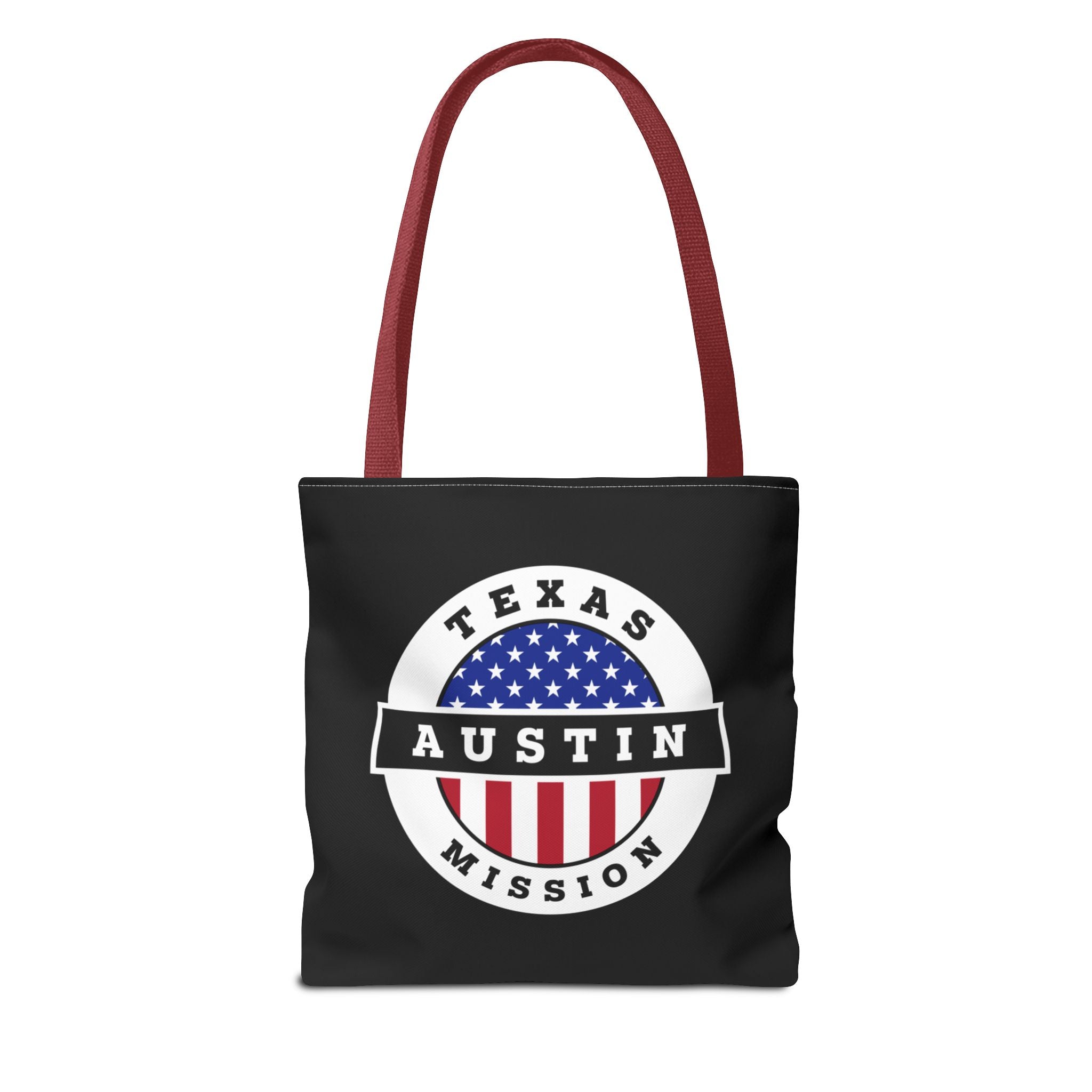 Texas Austin Mission USA Flag Logo Tote Bag Black - Latter-Day Saint LDS Missionary Gift - Book of Mormon