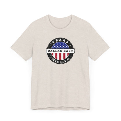 Texas Dallas East Mission Vintage Circular USA Flag T-Shirt - Mission Wishlist - LDS Missionary Gift Store