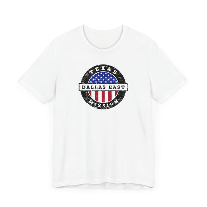 Texas Dallas East Mission Vintage Circular USA Flag T-Shirt - Mission Wishlist - LDS Missionary Gift Store