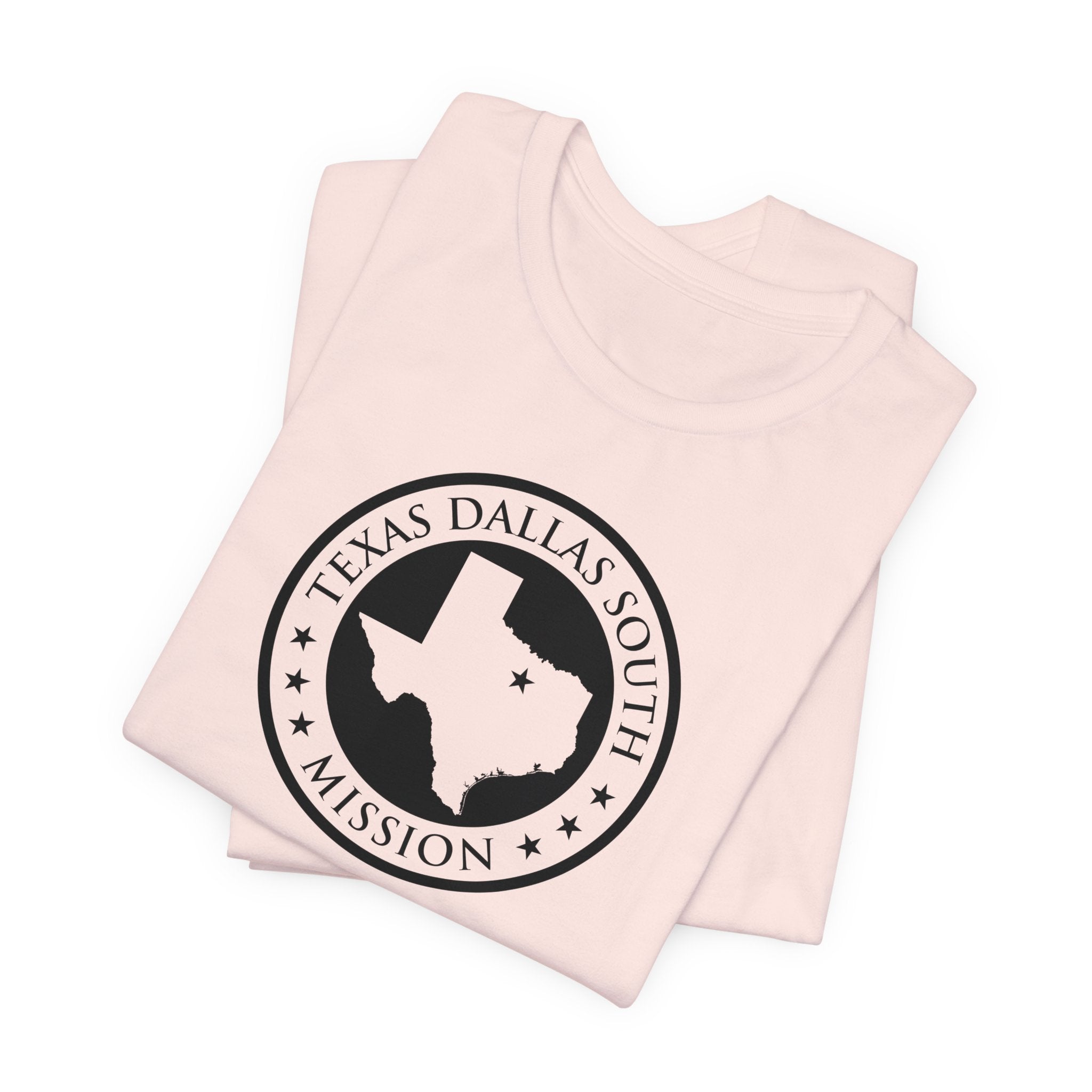 Texas Dallas South Mission Circular Monochrome Logo T-Shirt - Latter-Day Saint LDS Missionary Gift - Book of Mormon