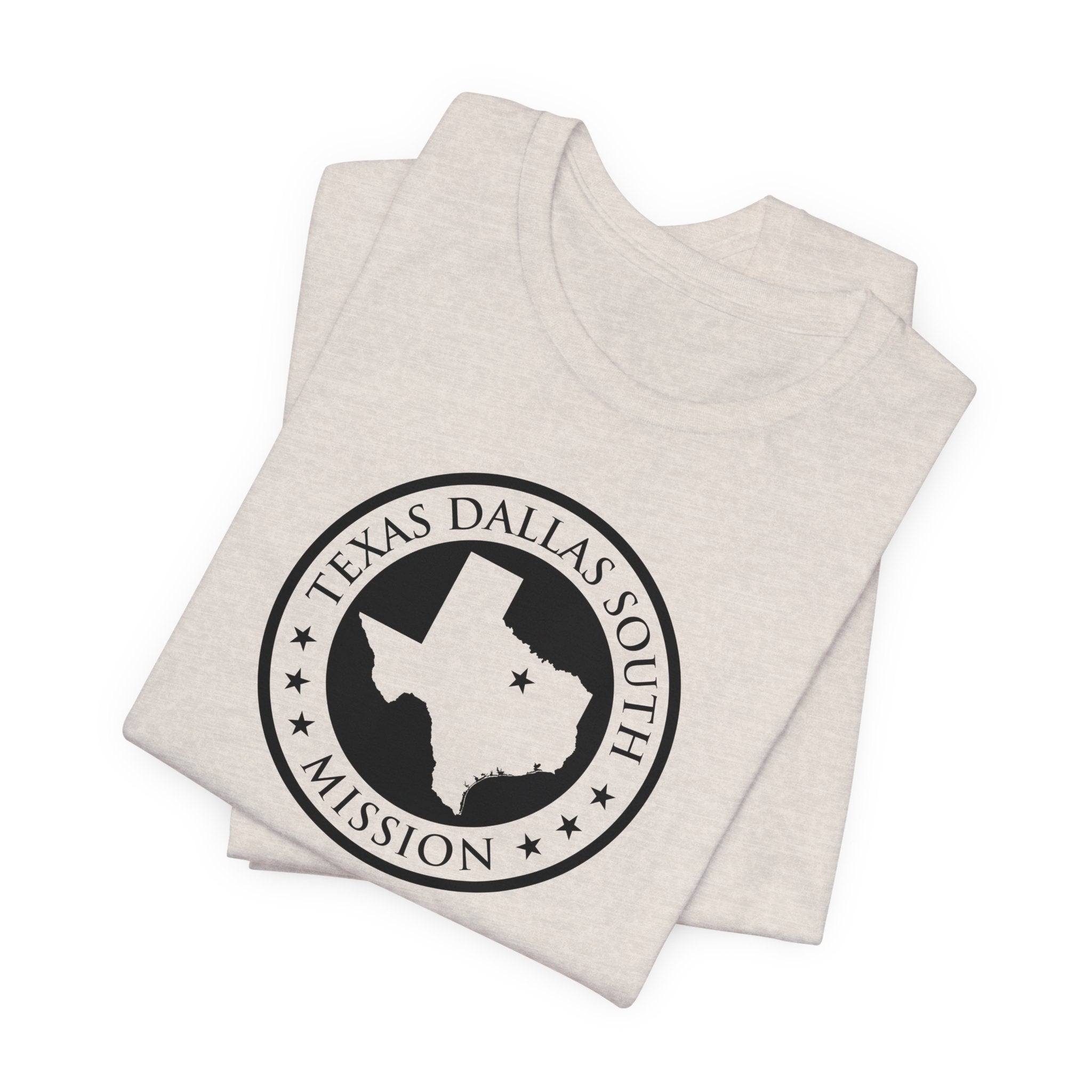 Texas Dallas South Mission Circular Monochrome Logo T-Shirt - Latter-Day Saint LDS Missionary Gift - Book of Mormon