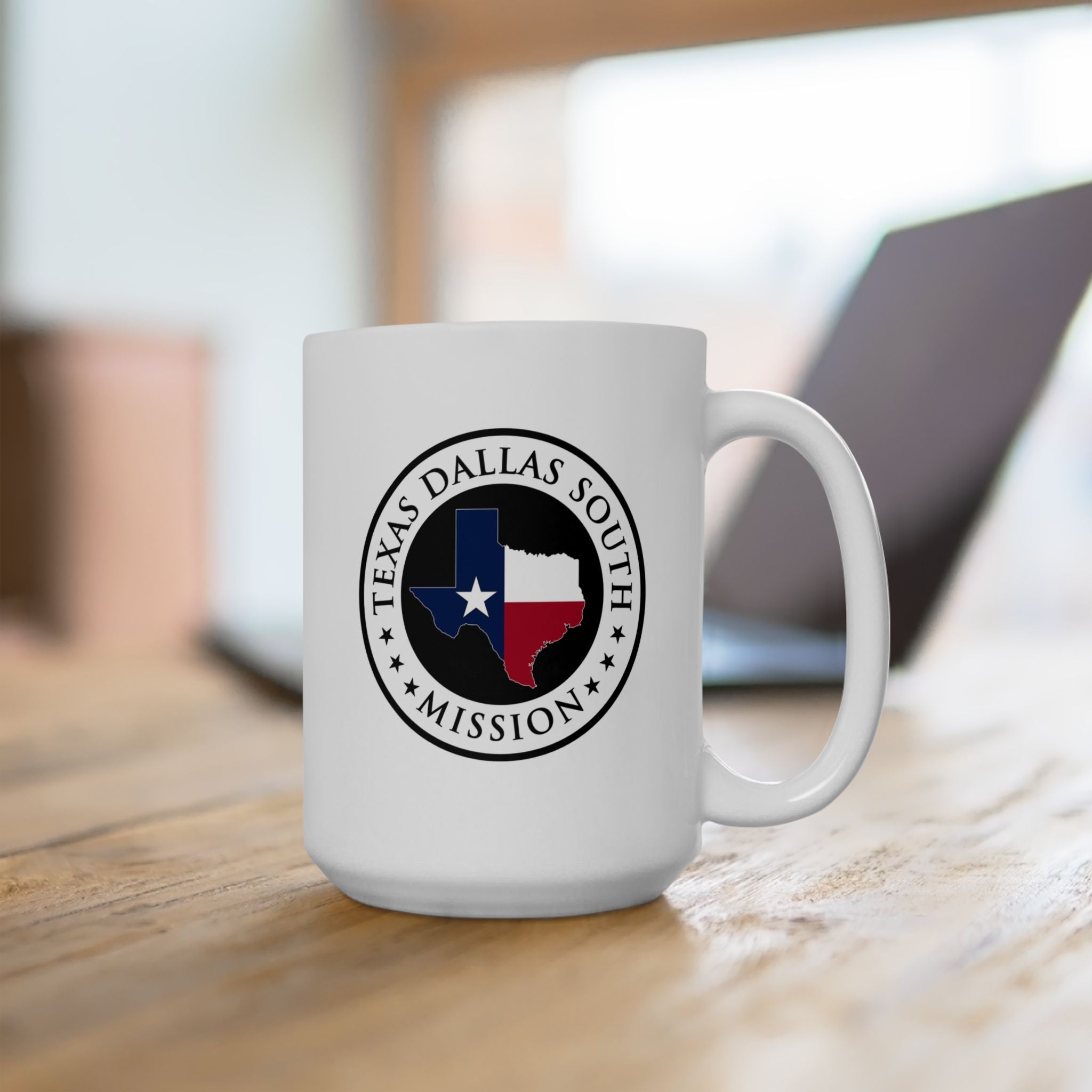 Texas Dallas South Mission State Flag Logo Ceramic Mug White - Latter-Day Saint LDS Missionary Gift - Book of Mormon