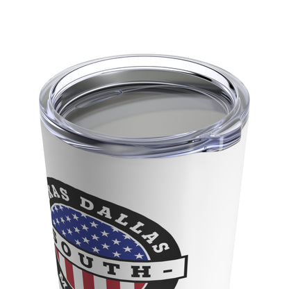 Texas Dallas South Mission USA Flag Logo Tumbler 20oz White - Latter-Day Saint LDS Missionary Gift - Book of Mormon