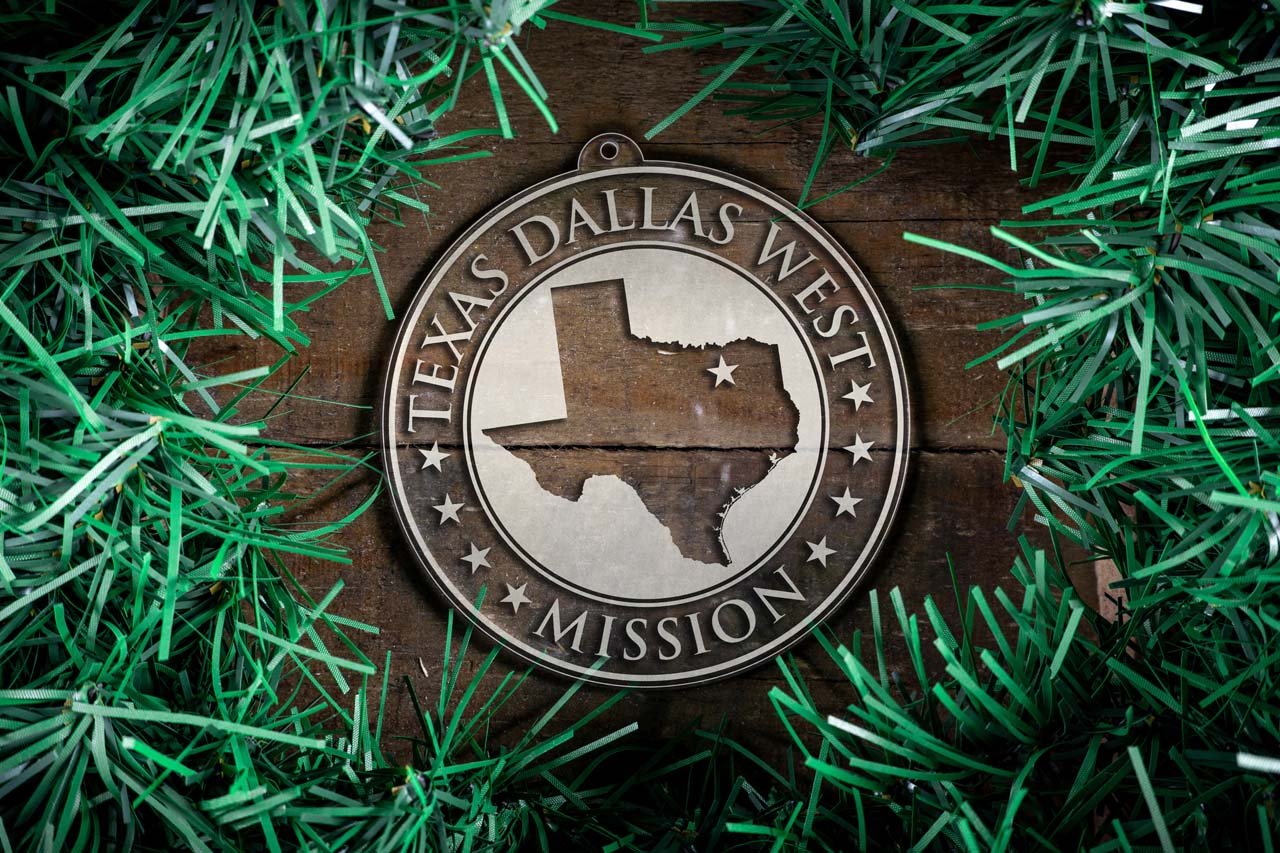 Texas Dallas West Mission Christmas Ornament - Latter-Day Saint LDS Missionary Gift - Book of Mormon