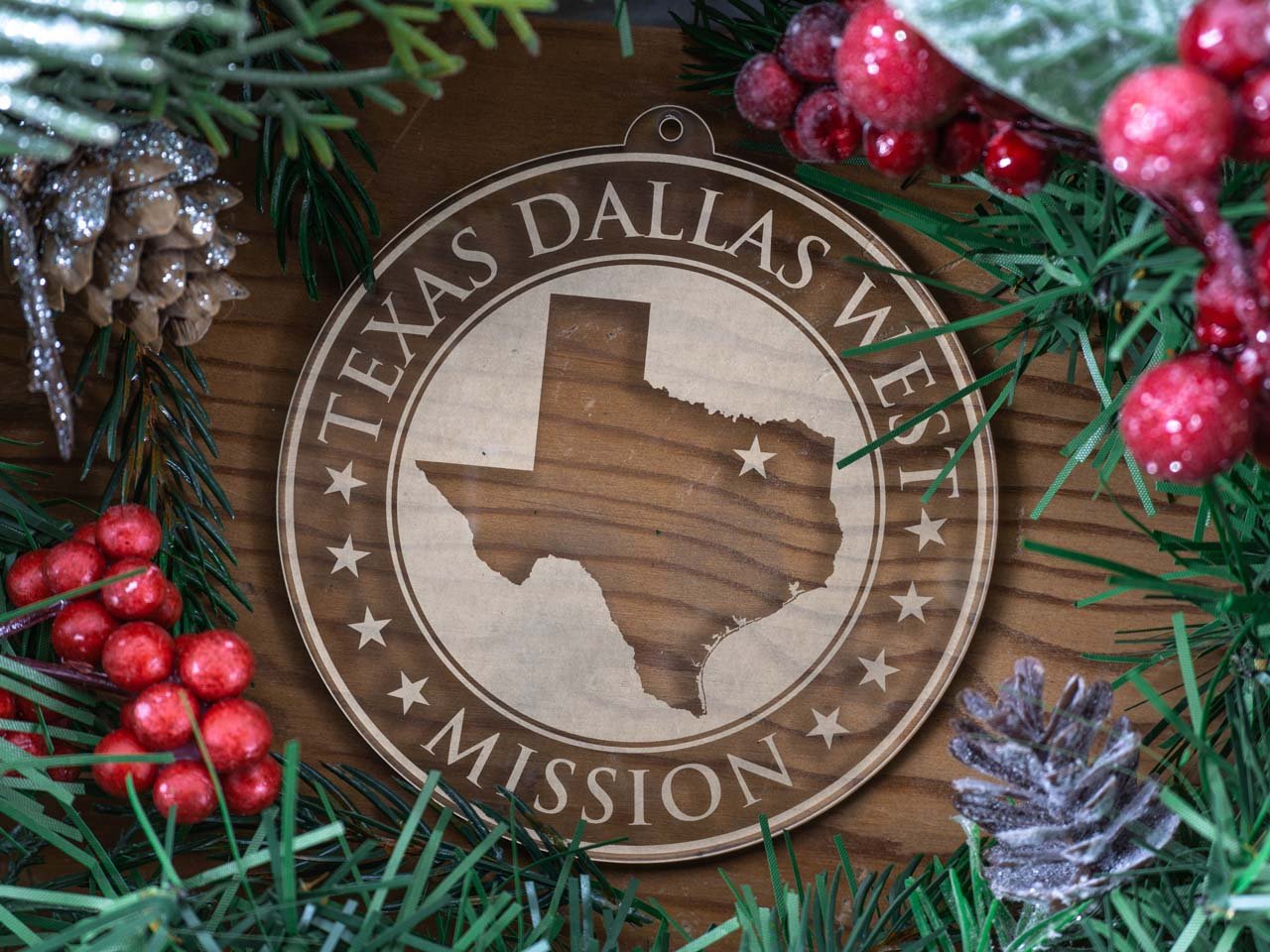 Texas Dallas West Mission Christmas Ornament - Latter-Day Saint LDS Missionary Gift - Book of Mormon