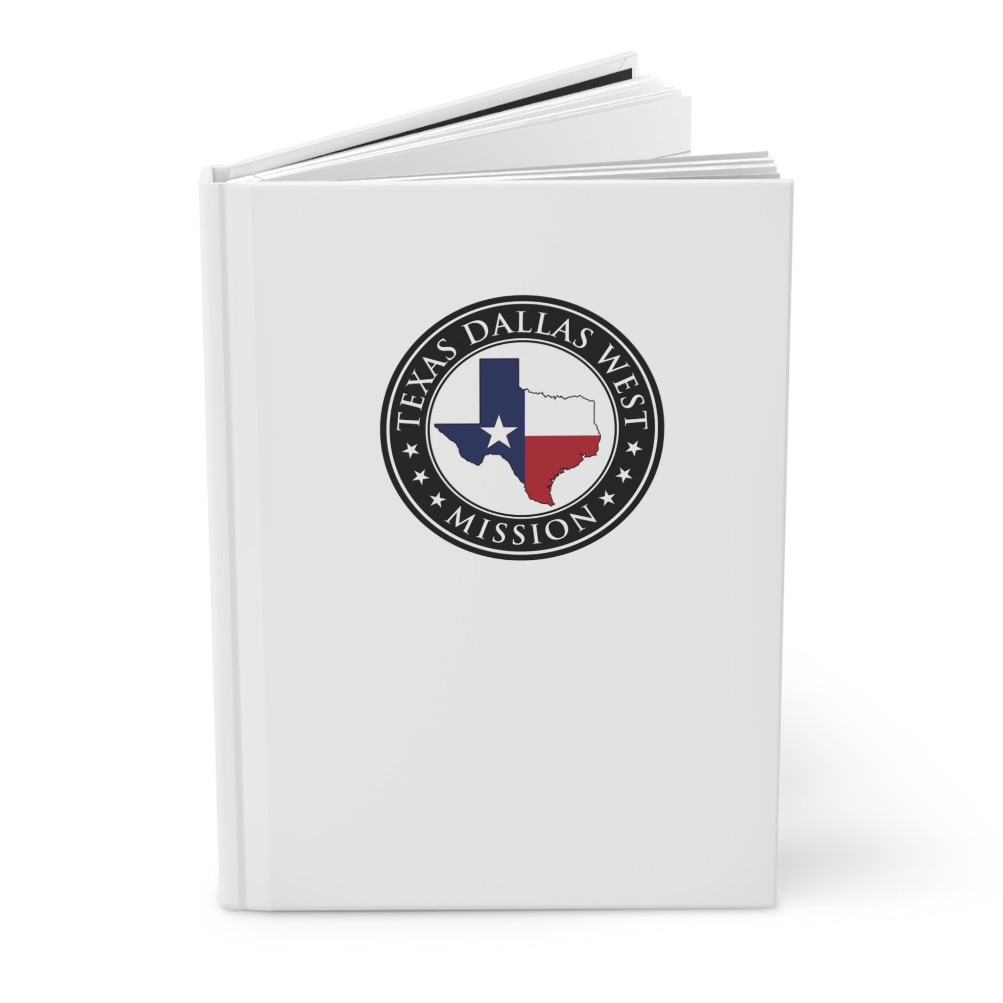 Texas Dallas West Mission Logo Design White Hardcover Journal Matte - Latter-Day Saint LDS Missionary Gift - Book of Mormon