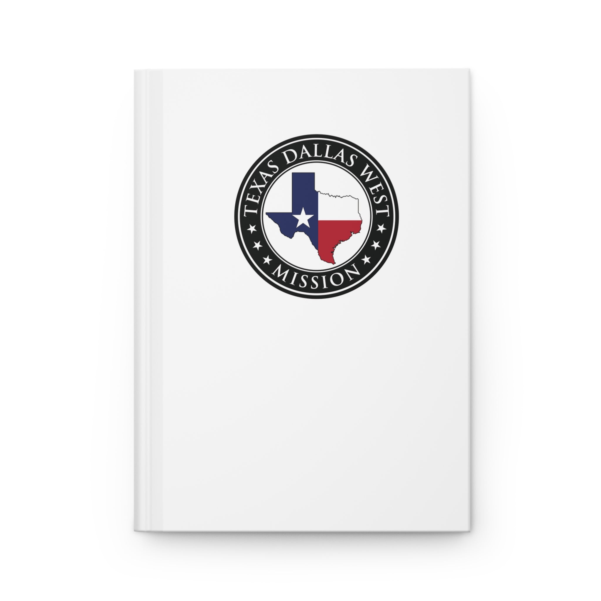 Texas Dallas West Mission Logo Design White Hardcover Journal Matte - Latter-Day Saint LDS Missionary Gift - Book of Mormon