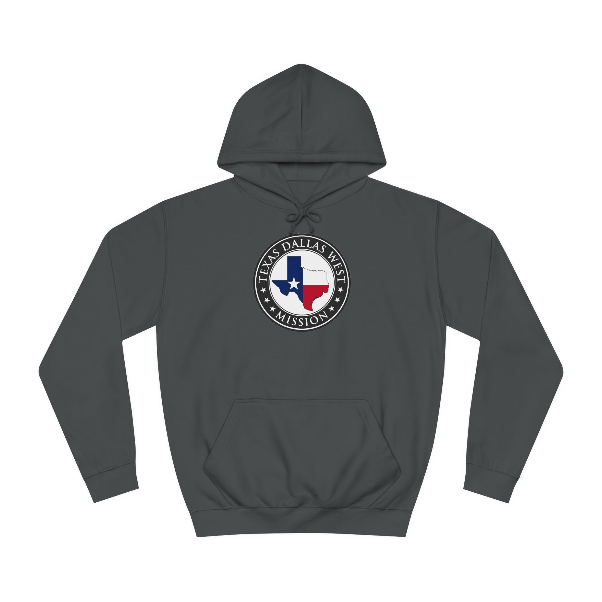 Texas Dallas West Mission State Flag Logo (Black Border) College Hoodie