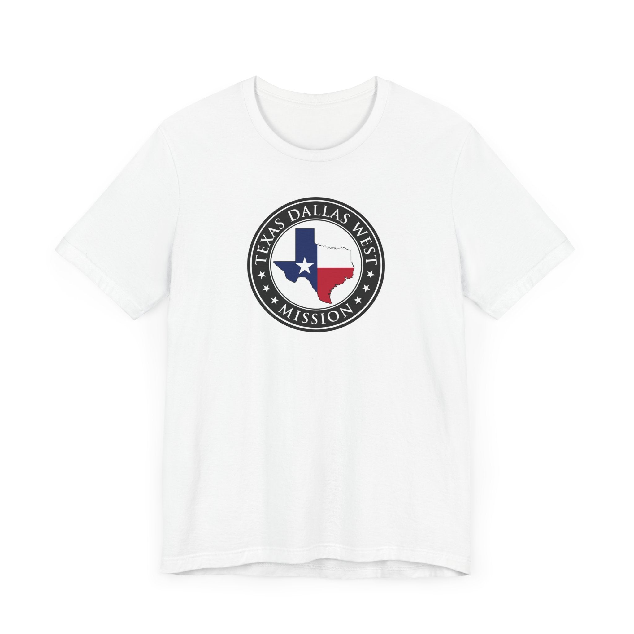 Texas Dallas West Mission State Flag Logo (Black Border) T-shirt - Latter-Day Saint LDS Missionary Gift - Book of Mormon