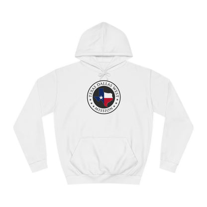 Texas Dallas West Mission State Flag Logo (White Border) College Hoodie