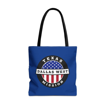 Texas Dallas West Mission USA Flag Logo Tote Bag Blue - Latter-Day Saint LDS Missionary Gift - Book of Mormon