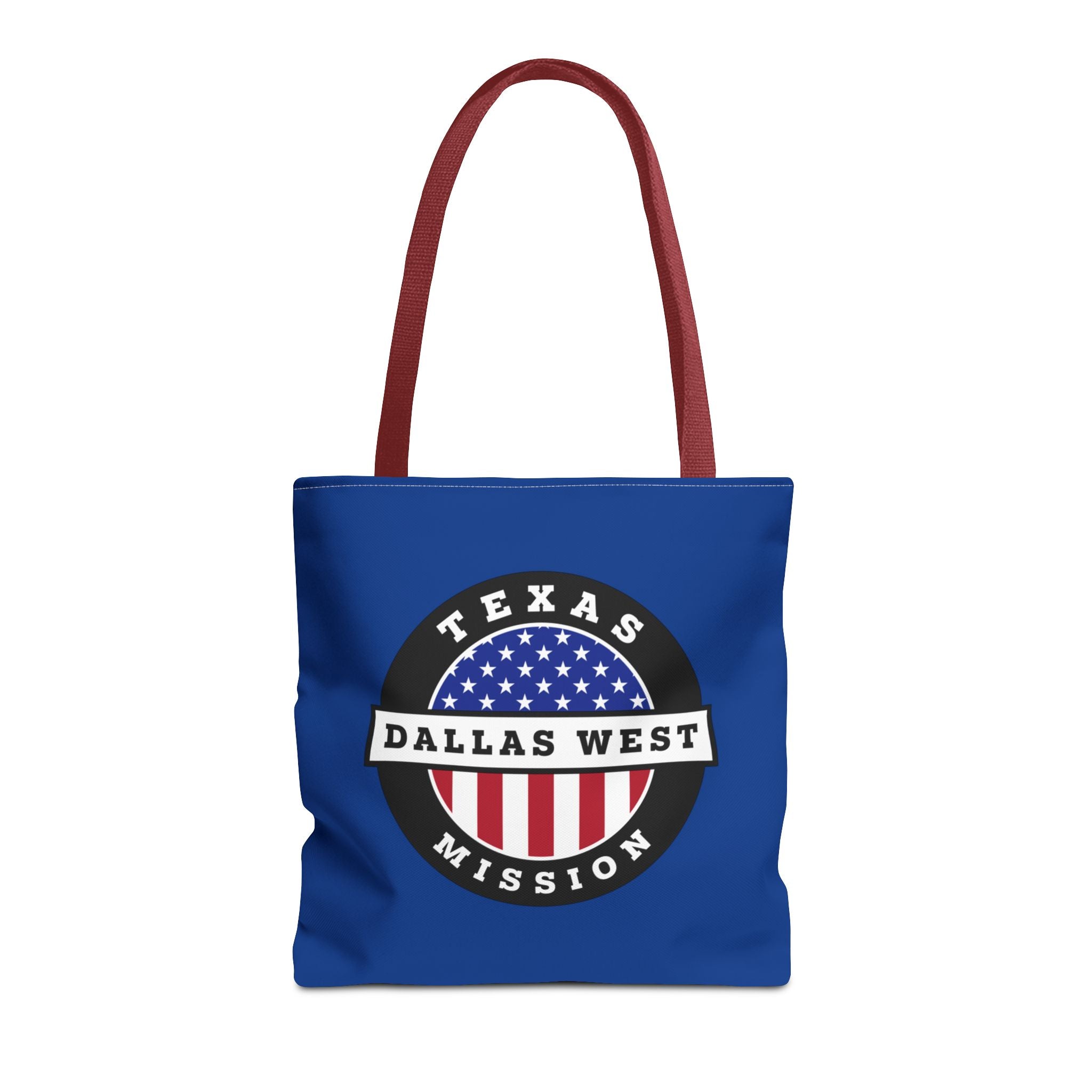 Texas Dallas West Mission USA Flag Logo Tote Bag Blue - Latter-Day Saint LDS Missionary Gift - Book of Mormon