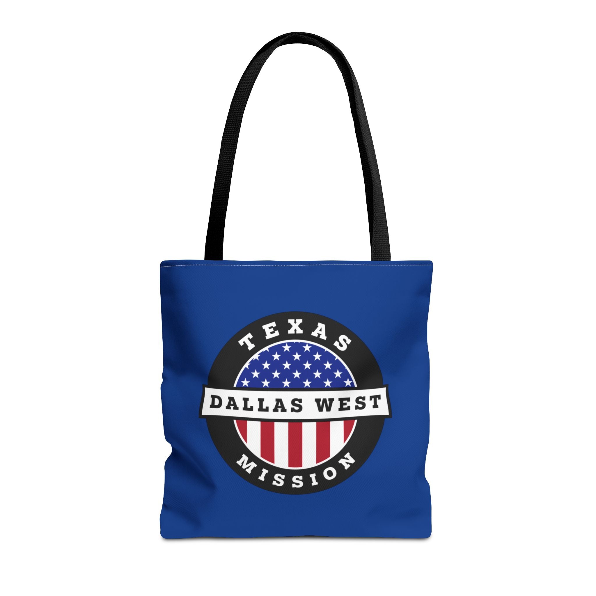 Texas Dallas West Mission USA Flag Logo Tote Bag Blue - Latter-Day Saint LDS Missionary Gift - Book of Mormon