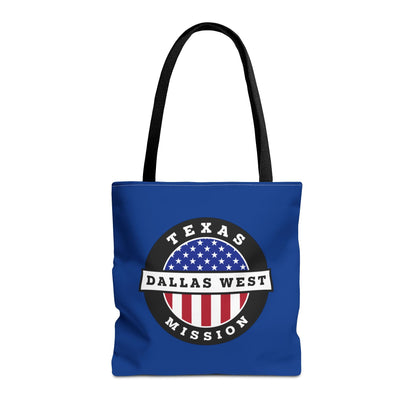 Texas Dallas West Mission USA Flag Logo Tote Bag Blue - Latter-Day Saint LDS Missionary Gift - Book of Mormon