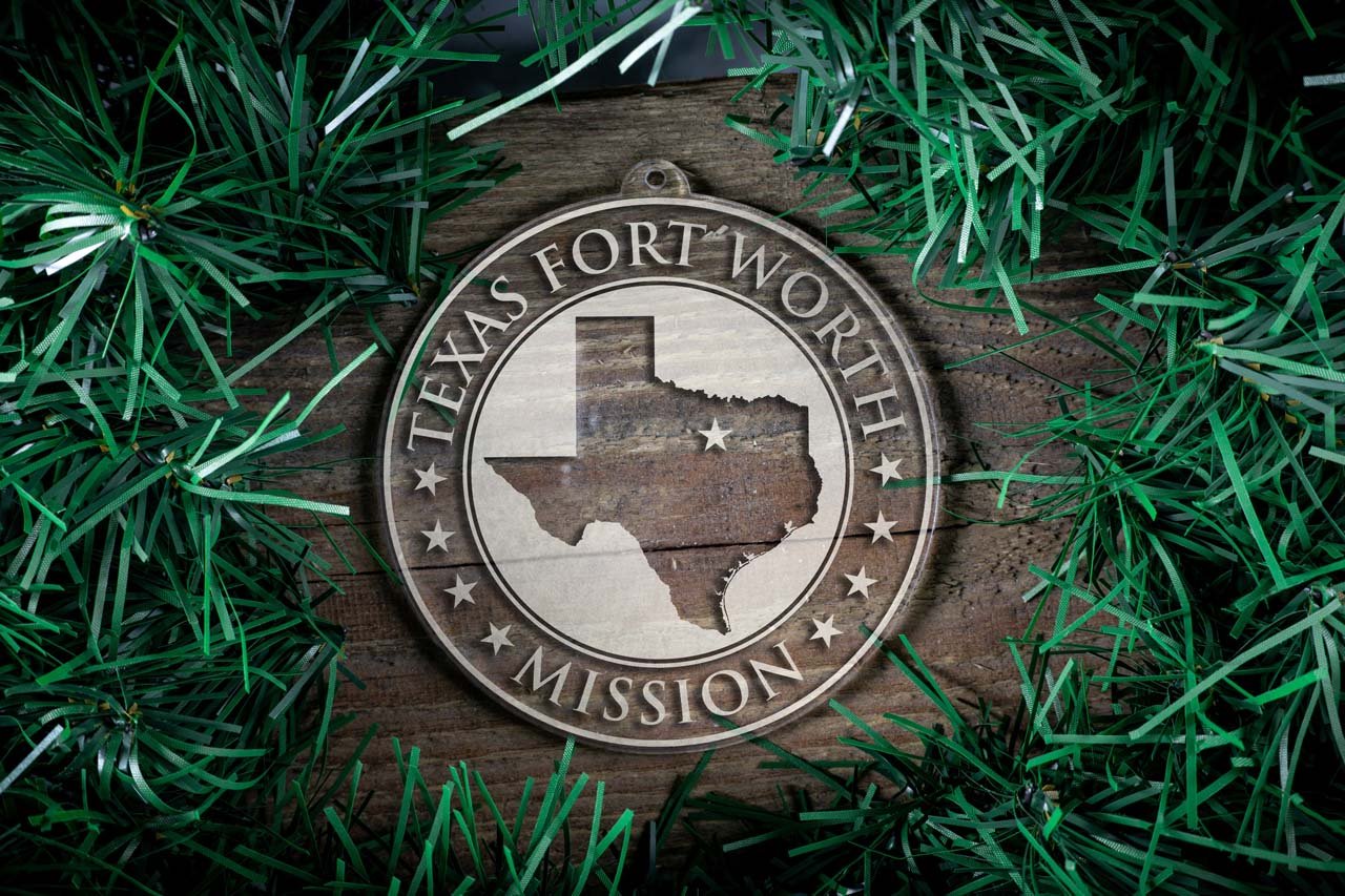 Texas Fort Worth Mission Christmas Ornament - Latter-Day Saint LDS Missionary Gift - Book of Mormon