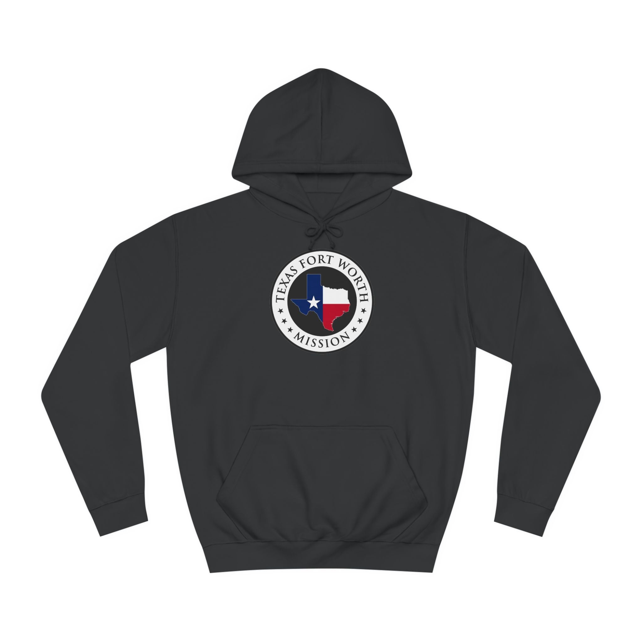 Texas Fort Worth Mission State Flag Logo (White Border) College Hoodie