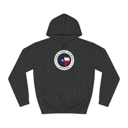 Texas Fort Worth Mission State Flag Logo (White Border) College Hoodie