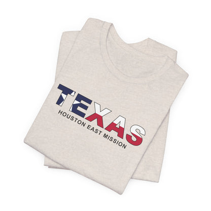 Texas Houston East Mission Flag Title T-shirt - Latter-Day Saint LDS Missionary Gift - Book of Mormon