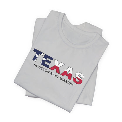 Texas Houston East Mission Flag Title T-shirt - Latter-Day Saint LDS Missionary Gift - Book of Mormon