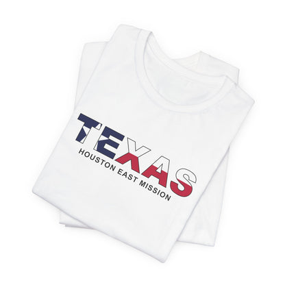 Texas Houston East Mission Flag Title T-shirt - Latter-Day Saint LDS Missionary Gift - Book of Mormon