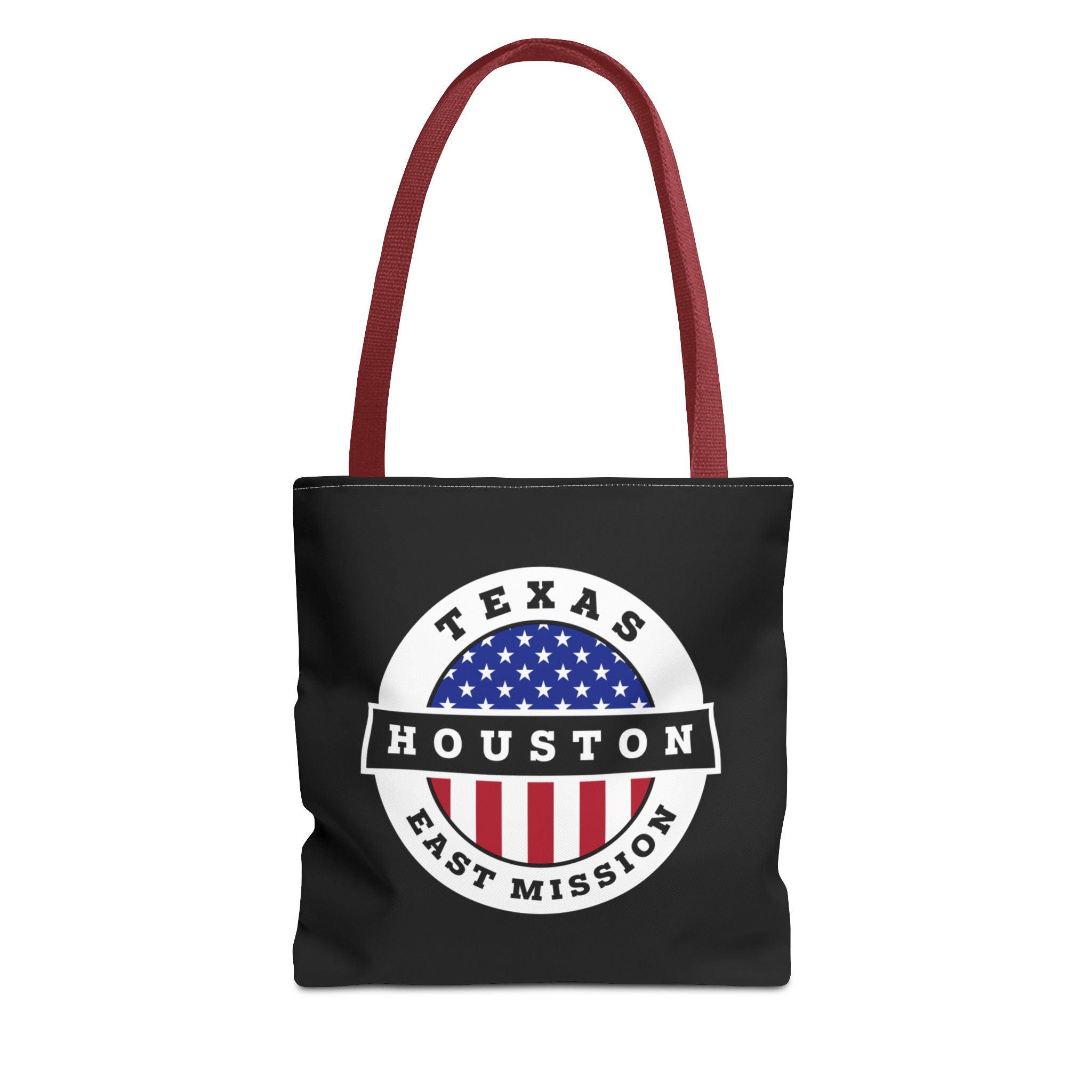 Texas Houston East Mission USA Flag Logo Tote Bag Black - Latter-Day Saint LDS Missionary Gift - Book of Mormon