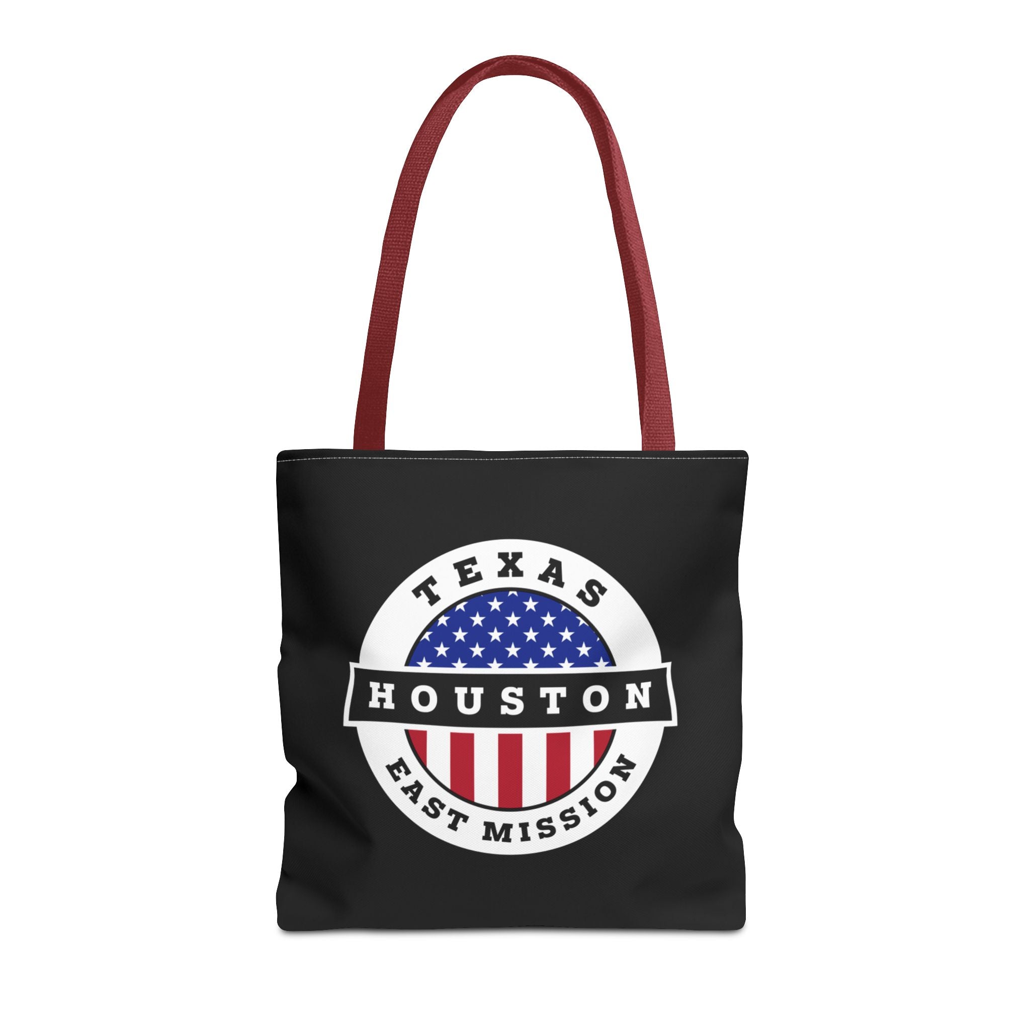 Texas Houston East Mission USA Flag Logo Tote Bag Black - Latter-Day Saint LDS Missionary Gift - Book of Mormon