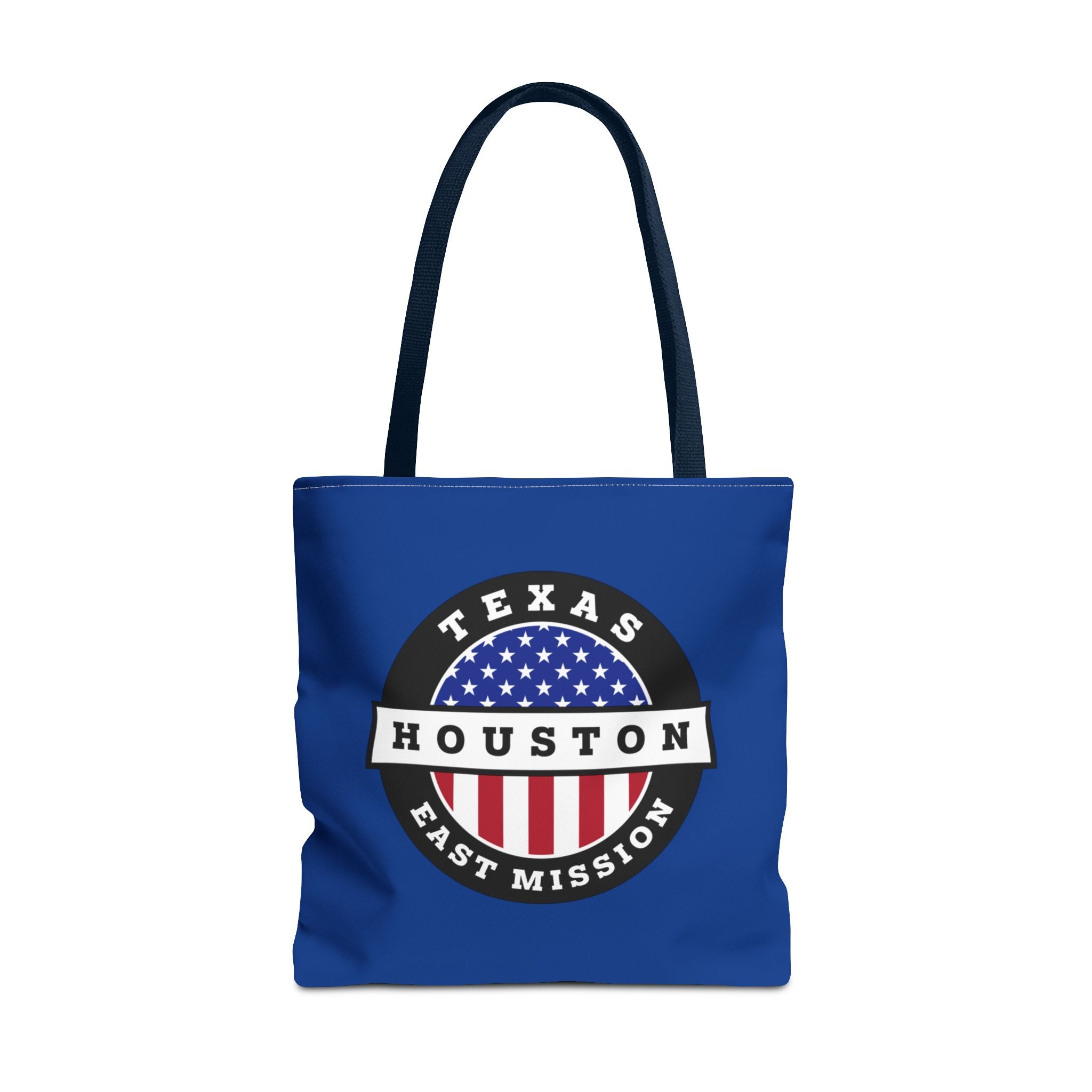 Texas Houston East Mission USA Flag Logo Tote Bag Blue - Latter-Day Saint LDS Missionary Gift - Book of Mormon